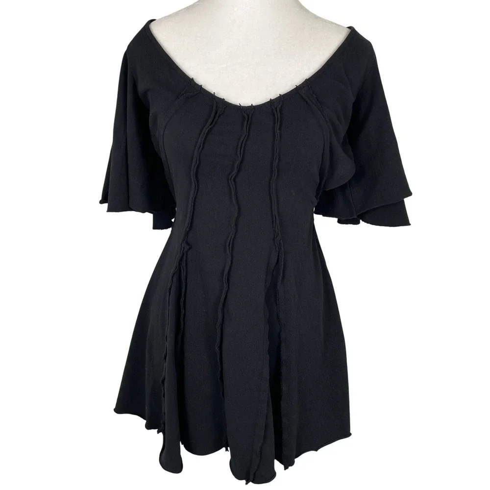 Free-est Free People Dress Womens XS Black Very Good Open Back Cotton‎ OB2222128